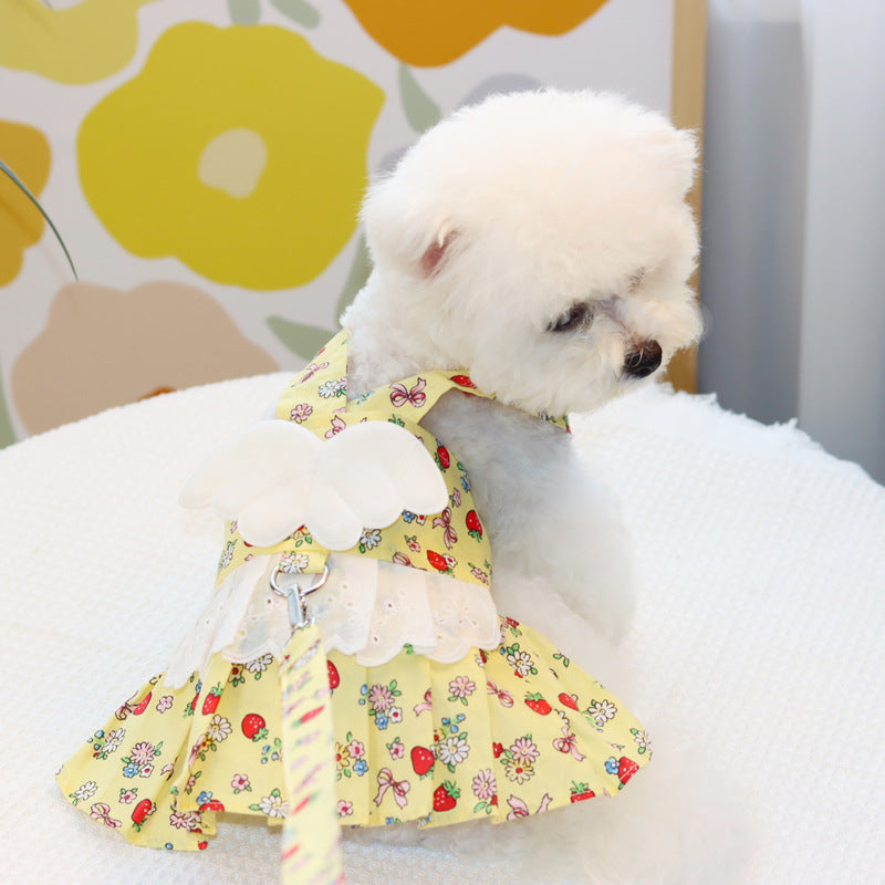 ペットウェア ワンピース リード付き 2点セット ドッグウェア 犬服 商品画像5