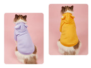 ペットウェア パーカー 耳付き 猫服 犬服 キャットウェア ドッグウェア プルオーバー 袖あり フード 防寒 あったか 暖かい 秋冬 シンプル カジュアル おしゃれ かわいい お散歩 お出かけ 普段使い ペット服 犬の服 猫の服