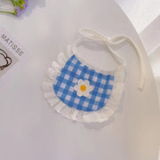 ペット用スタイ よだれかけ ペット用品 ドッグウェア アクセサリー 犬 猫 イヌ ネコ フラワー お花 チェック柄 フリル おしゃれ かわいい キュート 上品 プレゼント 記念撮影 記念日 イベント お出掛け