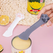 ペット用 缶詰スプーン フードスプーン 猫用 ねこ キャット 犬用 缶オープナー スパチュラ へら シリコン 猫の手 ウェットフード 猫缶 可愛い