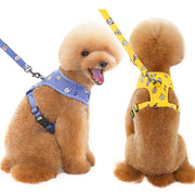 ドッグ用品 2点セット ハーネス リード アニマルおしり かわいい お洒落 小型犬 中型犬 お散歩 お出かけ ドッグラン カジュアル ギフト プレゼント 贈り物 S M L XL パープル イエロー ブルー
