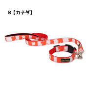 リード 首輪 2点セット ペット ペットグッズ ペット用品 犬 イヌ 猫 ネコ リーシュ 国旗 国 散歩 お散歩グッズ お出かけ 牽引紐 かわいい おしゃれ