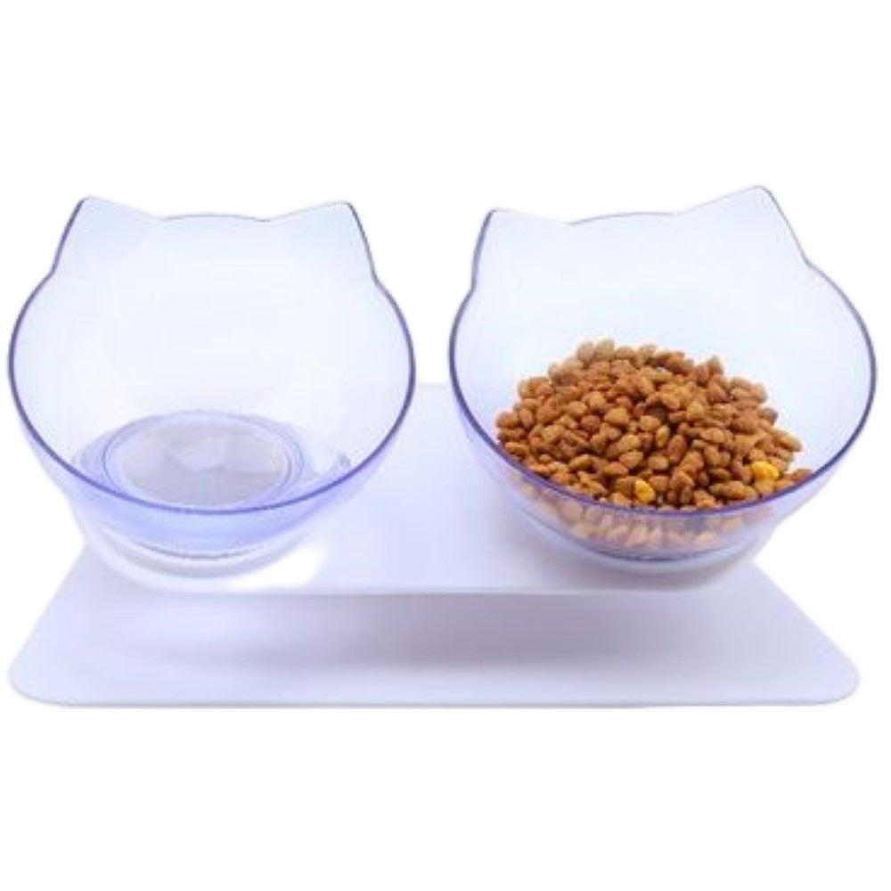 猫用食器 犬用食器 フードボウル ダブルボウル 2in1 台付き スタンド付き 食べやすい 餌皿 給水 猫用品 犬用品 ペット用品 ネコ 猫 ねこ シンプル かわいい おしゃれ