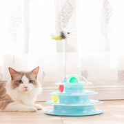 猫用おもちゃ キャットトイ ボール ペット用品 猫 ネコ タワー型 一人遊び ストレス解消 夢中 猫用玩具 組立て式 回転 回る 猫じゃらし かわいい カラフル