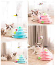 猫用おもちゃ キャットトイ ボール ペット用品 猫 ネコ タワー型 一人遊び ストレス解消 夢中 猫用玩具 組立て式 回転 回る 猫じゃらし かわいい カラフル