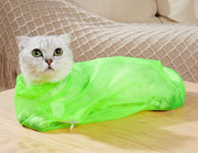 猫用みのむし袋 お風呂ネット 保定袋 メッシュ グルーミング 爪切り 耳掃除 シャンプー 注射 お手入れ ペット用品 ファスナー シャワー 入浴 脱走防止 ペットグッズ 便利 ネコ用