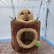 ペットベッド 寝床 ハウス おうち 隠れ家 ハンモック 小動物用 ケージ取り付け ペット用品 ドーム型 切り株 モルモット フェレット ハムスター チンチラ ミニウサギ フクロモモンガ リス ファンシーラット デグー あったか ふわふわ 防寒