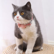 首輪 カラー ペット用チョーカー 猫 犬 ねこ キャット 魚 モチーフ付き チェック柄 ワンタッチバックル 長さ調節可能 可愛い