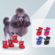 ドッグシューズ レインブーツ レインシューズ 雨靴 犬靴 ペット用品 小型犬 裏起毛 防水 滑り止め 反射材 肉球保護 ケガ防止