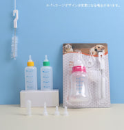 哺乳器 ペット用哺乳瓶 子犬 子猫 目盛り付き おしゃぶり付き ミルクフィーダー ミルクボトル 授乳 哺乳期 吸水 ペット用品 ペットグッズ ペット用介護用品 投薬 小動物 洗浄ブラシ付き 水分補給 栄養補給 替え乳首 ケア用品 お世話用品 イヌ ネコ 青 ピンク 黄 緑