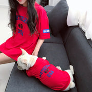 ペットウェア Tシャツ 犬服 犬 猫 ドッグウェア カットソー 英字プリント カジュアル 洋服 ペット用品 おしゃれ 可愛い かわいい 超小型犬 小型犬 中型犬 イヌ用 いぬ用 ネコ用 ねこ用 ドッグウェア キャットウェア ドッグウエア キャットウエア