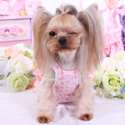 サニタリーパンツ ペット用 生理用 サロペット 犬用 猫用 マナーショーツ ツナギ オーバーオール フリル レース 水玉 ドット 可愛い おしゃれ お散歩