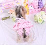 サニタリーパンツ ペット用 生理用 サロペット 犬用 猫用 マナーショーツ ツナギ オーバーオール フリル レース 水玉 ドット 可愛い おしゃれ お散歩