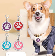 ペット用迷子札 名札 ネームタグ ネームチャーム 犬猫兼用 ドッグタグ キャットタグ 犬 猫 ペット用品 ペットグッズ 首輪アクセサリー 肉球 迷子防止 シンプル かわいい キュート おしゃれ