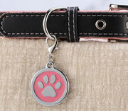 ペット用迷子札 名札 ネームタグ ネームチャーム 犬猫兼用 ドッグタグ キャットタグ 犬 猫 ペット用品 ペットグッズ 首輪アクセサリー 肉球 迷子防止 シンプル かわいい キュート おしゃれ