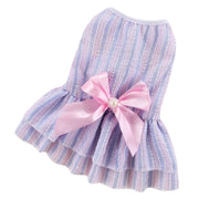 ペット用ワンピース ペットウェア 犬服 猫服 犬用ウェア ドッグウェア リボン フリル ストライプ チェック 可愛い おしゃれ お散歩 記念写真 ギフト プレゼント ワンちゃん ネコちゃん イヌ ネコ キャット ドッグ