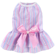 ペット用ワンピース ペットウェア 犬服 猫服 犬用ウェア ドッグウェア リボン フリル ストライプ チェック 可愛い おしゃれ お散歩 記念写真 ギフト プレゼント ワンちゃん ネコちゃん イヌ ネコ キャット ドッグ
