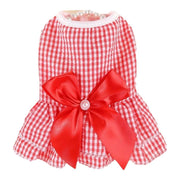ペット用ワンピース ペットウェア 犬服 猫服 犬用ウェア ドッグウェア リボン フリル ストライプ チェック 可愛い おしゃれ お散歩 記念写真 ギフト プレゼント ワンちゃん ネコちゃん イヌ ネコ キャット ドッグ