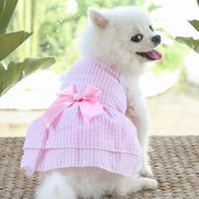 ペット用ワンピース ペットウェア 犬服 猫服 犬用ウェア ドッグウェア リボン フリル ストライプ チェック 可愛い おしゃれ お散歩 記念写真 ギフト プレゼント ワンちゃん ネコちゃん イヌ ネコ キャット ドッグ