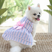 ペット用ワンピース ペットウェア 犬服 猫服 犬用ウェア ドッグウェア リボン フリル ストライプ チェック 可愛い おしゃれ お散歩 記念写真 ギフト プレゼント ワンちゃん ネコちゃん イヌ ネコ キャット ドッグ