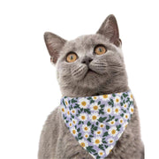 猫用首輪 ペットカラー セーフティーバックル セーフティバックル 猫用 ネコ用 ねこ用 首輪 バンダナ よだれかけ 花柄 スカーフ ネコ 猫 首飾り スタイ 鈴付き すず サイズ調節 デイジー フラワー