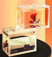ミニ水槽 水槽 金魚鉢 ブロック風 卓上 ペット用品 ペットグッズ アクアリウム 小型 メダカ 熱帯魚 ベタ かわいい おしゃれ インテリア 玄関 居間