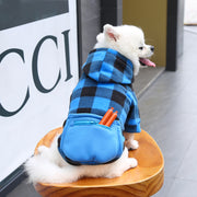 ペットウェア パーカー 犬用 ドッグウェア 袖あり プルオーバー フード ポケット付き 暖かい あったか 無地 チェック柄 カジュアル おしゃれ かわいい お散歩 お出かけ 普段使い ペット服 犬の服