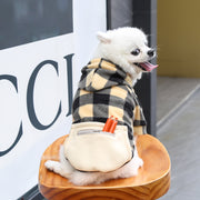 ペットウェア パーカー 犬用 ドッグウェア 袖あり プルオーバー フード ポケット付き 暖かい あったか 無地 チェック柄 カジュアル おしゃれ かわいい お散歩 お出かけ 普段使い ペット服 犬の服