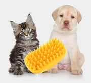 ペット用ブラシ シャンプーブラシ ブラシ ペット用品 バスブラシ バス用品 グルーミング 犬用 猫用 お手入れ 抜け毛取り 抜け毛除去 お風呂 ソフト やわらかい かわいい おしゃれ コンパクト 小さめ 緑 橙