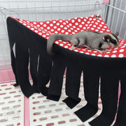 ペット用ハンモック 小動物用ハンモック 吊り下げ すだれ付き ペット用品 ペットグッズ ハムスター ネコ モモンガ モルモット フェレット モモンガ デグーリス チンチラ 小鳥 寝袋 隠れ家 かわいい おしゃれ シンプル 青 茶 灰 ドット 水玉 ヒョウ柄 イラスト 黒 ピンク 緑