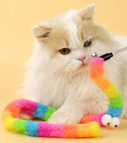 猫のおもちゃ ネコのおもちゃ ねこじゃらし ペットグッズ キャットトイ ペット用品 猫用品 ヘビ ヒョウ柄 カラフル レインボー 虹色 かわいい ストレス解消