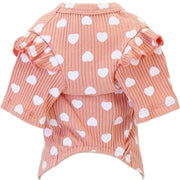 ドッグウェア リブカットソー 袖あり 犬の服 犬服 ペットウェア ペット用品 ペットグッズ 小型犬 フリル リブ ハート柄 かわいい おしゃれ お散歩
