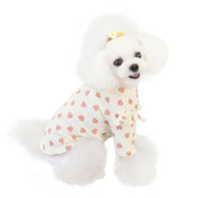 ドッグウェア リブカットソー 袖あり 犬の服 犬服 ペットウェア ペット用品 ペットグッズ 小型犬 フリル リブ ハート柄 かわいい おしゃれ お散歩