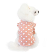 ドッグウェア リブカットソー 袖あり 犬の服 犬服 ペットウェア ペット用品 ペットグッズ 小型犬 フリル リブ ハート柄 かわいい おしゃれ お散歩