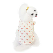 ドッグウェア リブカットソー 袖あり 犬の服 犬服 ペットウェア ペット用品 ペットグッズ 小型犬 フリル リブ ハート柄 かわいい おしゃれ お散歩