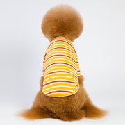 ドッグウェア 犬用Tシャツ イヌ わんちゃん ペットウェア ペット用品 洋服 袖あり ラウンドネック ボーダー 汚れ防止 お散歩 お出かけ カジュアル 普段使い 小型犬用