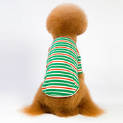 ドッグウェア 犬用Tシャツ イヌ わんちゃん ペットウェア ペット用品 洋服 袖あり ラウンドネック ボーダー 汚れ防止 お散歩 お出かけ カジュアル 普段使い 小型犬用