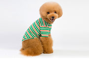 ドッグウェア 犬用Tシャツ イヌ わんちゃん ペットウェア ペット用品 洋服 袖あり ラウンドネック ボーダー 汚れ防止 お散歩 お出かけ カジュアル 普段使い 小型犬用