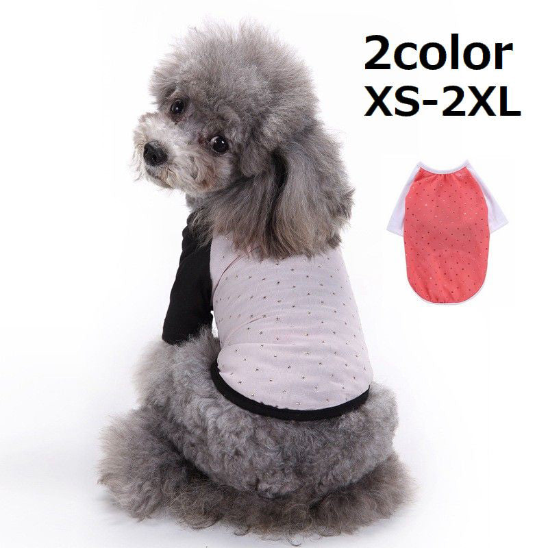 ドッグウェア 犬の服 犬服 ペット用品 わんちゃんグッズ 長袖カットソー ラグランスリーブ スター 星柄 スタッズ お出かけ お散歩
