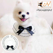 ペット用スタイ よだれかけ 犬用 猫用 首飾り ビブ チョーカー つけ襟 リボン フリル フェイクパール ペット用品 ドッグウェア ペットウェア 可愛い おしゃれ イヌ用 いぬ用 ネコ用 ねこ用 ペットグッズ
