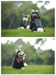 ペット用ジャケット ペット用コート ペット用アウター 犬服 ペットウェア 小型犬 大型犬 イヌ ネコ 長袖 ジップアップ 裏起毛 フェイクレザー 無地 ブラック ブラウン かっこいい クール お散歩 お出かけ 秋 冬