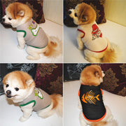 ドッグウェア ペットウェア 犬の服 ペットグッズ タンクトップ ベスト トップス 袖なし メッシュ 薄手 通気 日焼け防止 紫外線対策 カラフル イラスト 小型犬 ネコ ペット用品