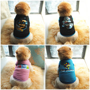 ドッグウェア ペットウェア 犬の服 ペットグッズ タンクトップ ベスト トップス 袖なし メッシュ 薄手 通気 日焼け防止 紫外線対策 カラフル イラスト 小型犬 ネコ ペット用品