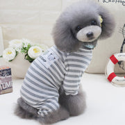 ドッグウェア パジャマ ルームウェア 部屋着 カバーオール ロンパース つなぎ ペット用品 犬服 猫服 小型犬 ボーダー 袖あり プルオーバー リブ クルーネック アニマル柄 おしゃれ かわいい カジュアル デイリー お散歩 お出かけ いぬ イヌ ねこ ネコ キャットウェア