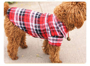 ペットウェア ドッグウェア シャツ 襟付き 犬用 猫用 小型犬 中型犬 ペット用品 ペット服 チェック 袖付き 前開き カジュアル かわいい おしゃれ ボタン