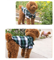 ペットウェア ドッグウェア シャツ 襟付き 犬用 猫用 小型犬 中型犬 ペット用品 ペット服 チェック 袖付き 前開き カジュアル かわいい おしゃれ ボタン