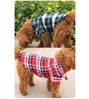 ペットウェア ドッグウェア シャツ 襟付き 犬用 猫用 小型犬 中型犬 ペット用品 ペット服 チェック 袖付き 前開き カジュアル かわいい おしゃれ ボタン