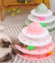猫用おもちゃ タワー型 ペット用品 キャットトイ 回る くるくる ストレス解消 猫用玩具 ネコ ねこ 運動不足解消 回転 ぐるぐるタワー
