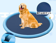 噴水マット ペット用 犬用 直径150cm 滑り止め プールマット ウォータープレイマット 水遊び 噴水遊び アウトドア 噴水 シャワー スプラッシュ 遊具 野外 屋外 家庭 夏 ワンちゃん用プール ペット用品 犬用品 ペットグッズ