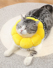 エリザベスカラー 猫用 犬用 ペット用品 傷舐め防止 傷口保護 術後 ケア用品 引っ掻き防止 ひまわり 花 フラワー 黄色 イエロー かわいい